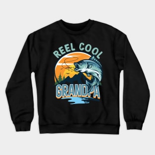 Fishing Reel Cool Grandpa Gift For Men Fathers Day Crewneck Sweatshirt